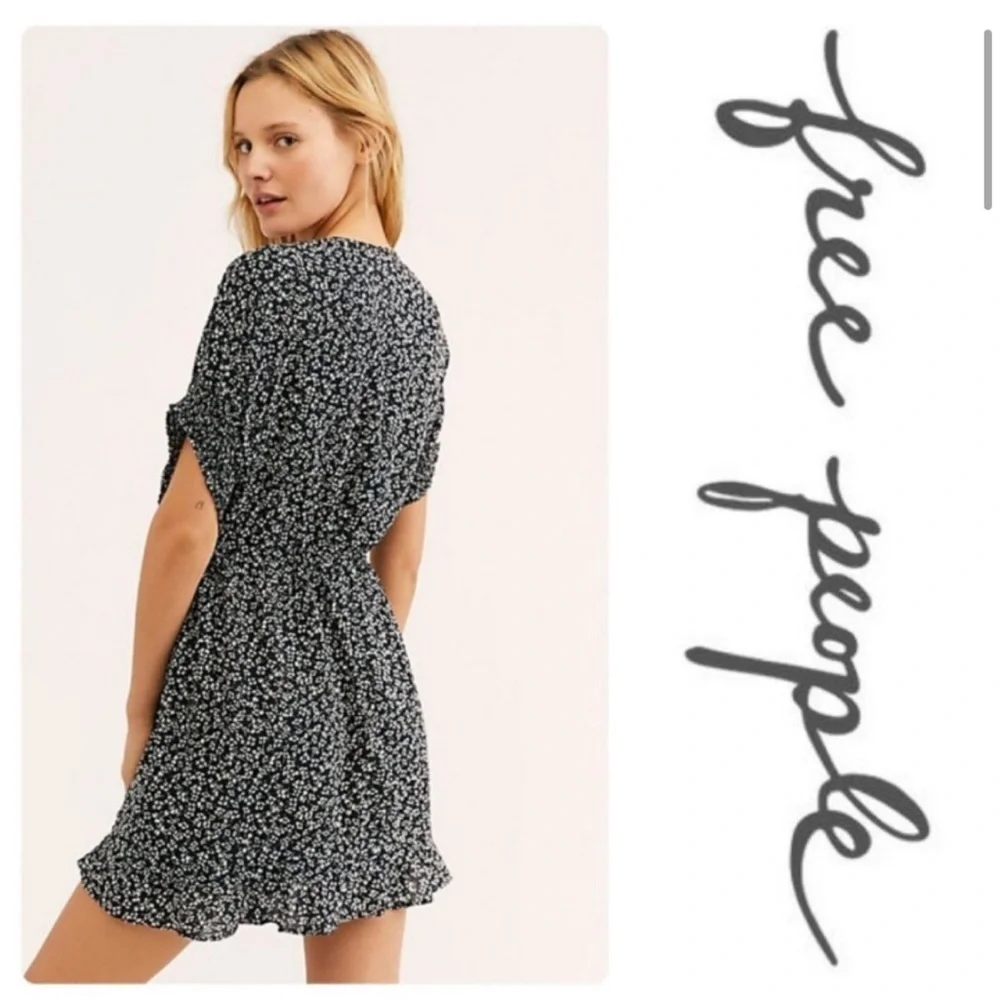 Free People One Fine Day Mini Dress in Black Combo